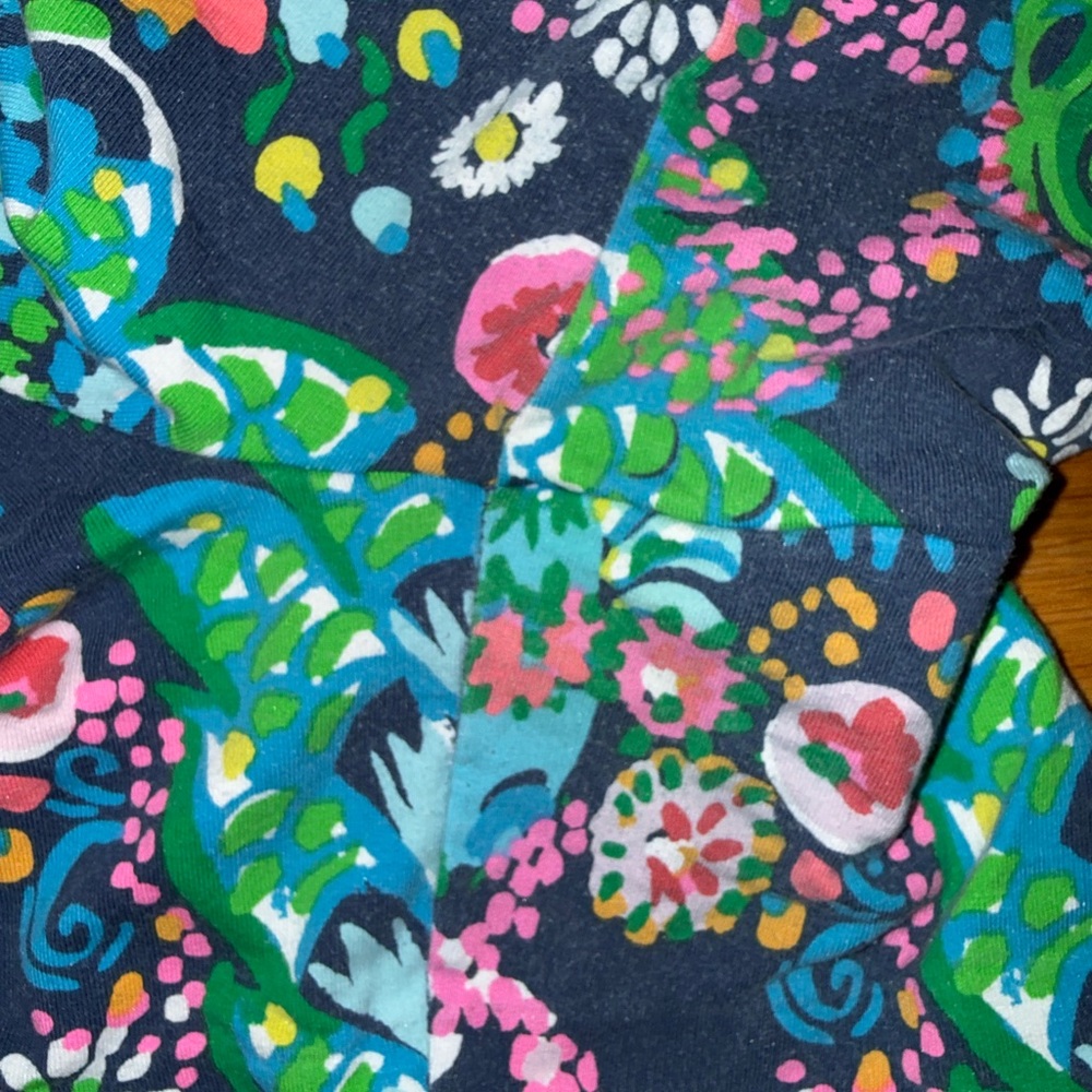 Lilly Pulitzer Navy Multicolor Paisley Scallop Hem High Waist Shorts - Picture 6 of 6